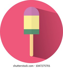 Ice cream icon put into a pink circle