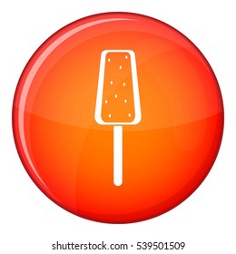 Ice Cream icon in red circle isolated on white background vector illustration