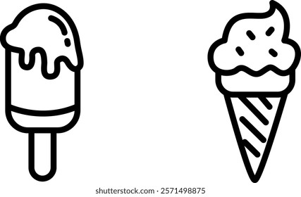 "Ice Cream Icon Representing Sweet Treats, Desserts, and Refreshing Flavors for Summer, Confectionery, and Indulgence"