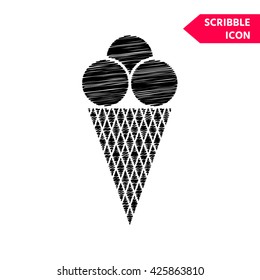 Ice cream icon. Scribble icon for you design.