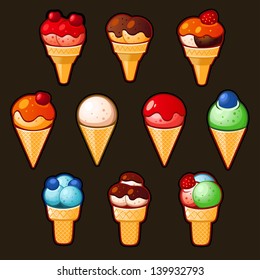 Ice cream icon set