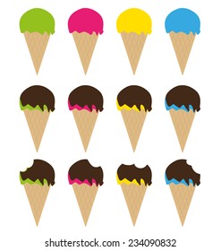 Ice cream icon set