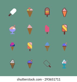 ice cream icon set