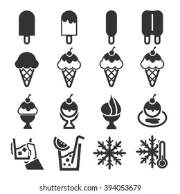 ice, ice cream icon set