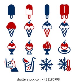 ice, ice cream icon set
