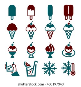 ice, ice cream icon set