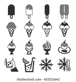 ice, ice cream icon set
