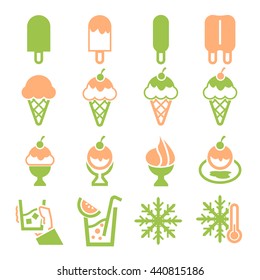 ice, ice cream icon set