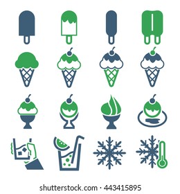ice, ice cream icon set