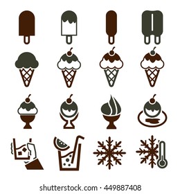 ice, ice cream icon set
