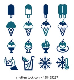 ice, ice cream icon set