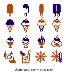 ice, ice cream icon set