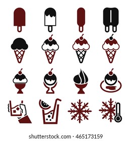 ice, ice cream icon set