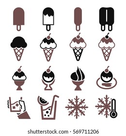 ice, ice cream icon set