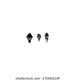 ice cream icon set design with simple line art style