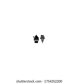 Eis-Icon-Set-Design mit einfachem Line-Art-Stil