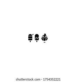 ice cream icon set design with simple line art style