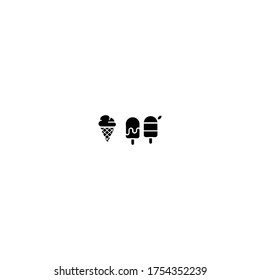 ice cream icon set design with simple line art style
