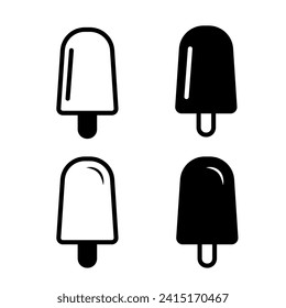 Ice cream icon set. Isolated on white background