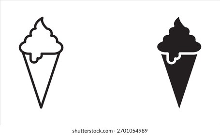 Ice cream icon set isolated on a background. Editable strokes, flat design style isolated on white.	
