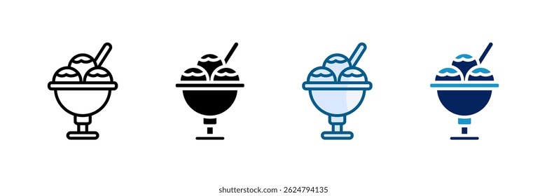 Ice Cream Icon Definir Coleção de Vários Estilos