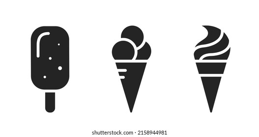 ice cream icon set. summer sweets symbol. isolated vector image in simple style