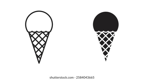Ice cream icon set in thin line. vector illustrations for web
