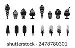 ice cream icon set vector illustration isolated on white background.