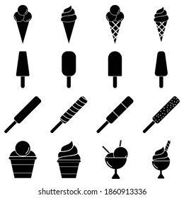 ice cream icon set vector symbol