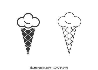 Ice cream icon set vector design template