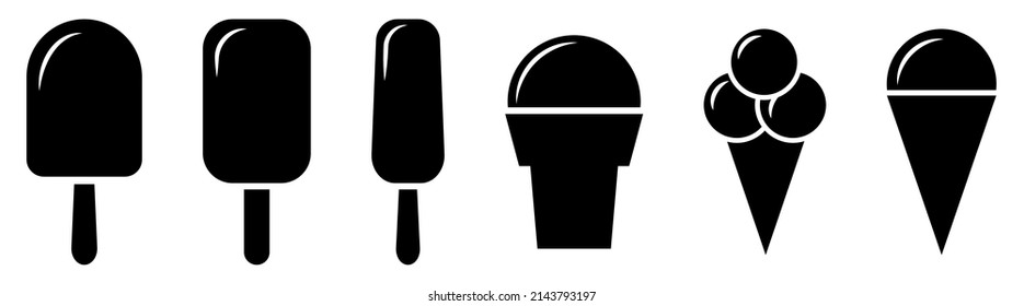 Ice cream icon set. Vector illustration isolated on white background
