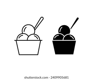 Juego de iconos de crema de hielo. Ilustración del vector