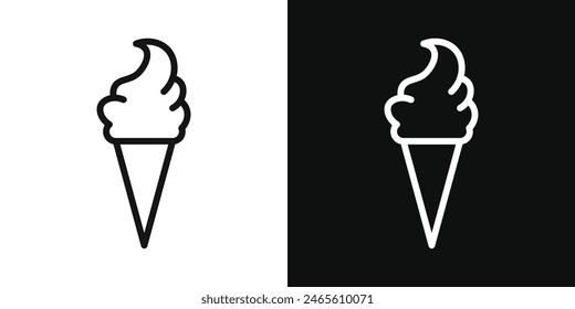 Ice Cream Icon Set. Vector Symbols for Ice Cream Cone.
