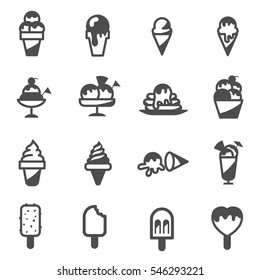ice cream icon set vector