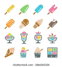 ice cream icon set,vector and illustration