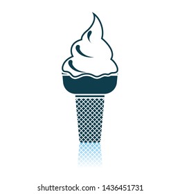 Eiscreme-Symbol. Schattenreflektionsdesign. Vektorgrafik.