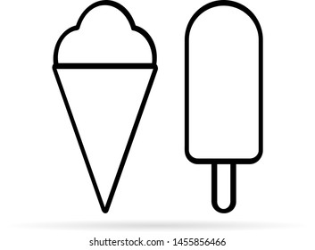 Ice cream icon. Sign for mobile, web. Symbol summer, birthday. Sweet dessert.