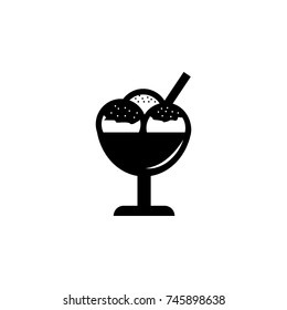 Ice cream Icon simple black eating icon Can be used as web element, eating design icon on white background