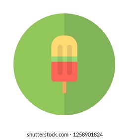 ice cream icon. simple circle flat design. food and drink symbol. vector editable.