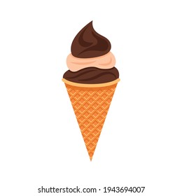 Icono de crema de hielo, estilo simple, ilustración vectorial sobre fondo blanco.