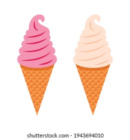 Ice cream icon, simple style, vector illustration on white background.