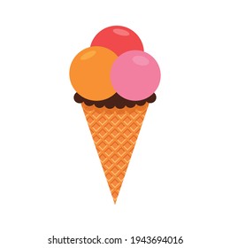 Ice cream icon, simple style, vector illustration on white background.