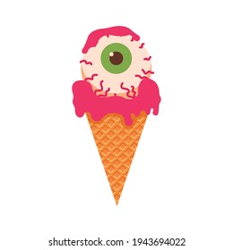 Ice cream icon, simple style, vector illustration on white background.