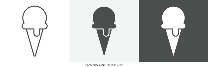 icono de helado Simple línea delgada logo arte