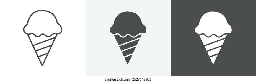 icono de helado Simple línea delgada logo arte