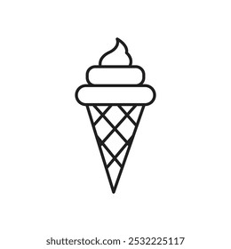 Ice Cream icon. simple thin line icon.