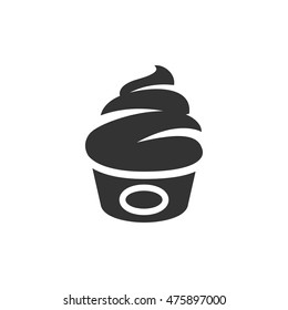 Ice cream icon in single color. Food restaurant kids sweet drink delicious