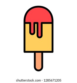 Ice cream icon. Single high quality ice cream related icon. Isolated ice cream symbols in white background. 