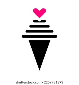 ice cream icon solid black pink style valentine illustration vector element and symbol perfect. Icon sign from modern collection for web.