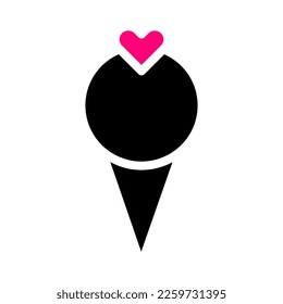 ice cream icon solid black pink style valentine illustration vector element and symbol perfect. Icon sign from modern collection for web.